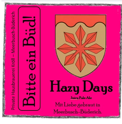 Bauchetikett Hazy Days Bier Bieretikett