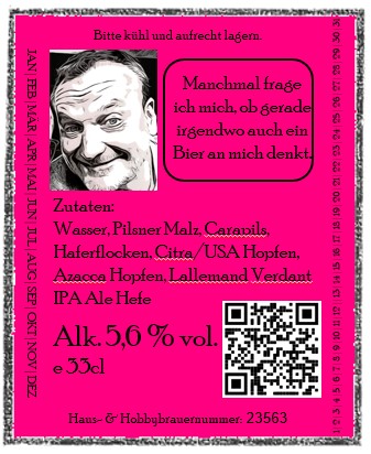 Rückenetikett Hazy Days Bier Bieretikett